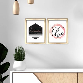 Wallity Cuadro Decorativo Enmarcado 2 Piezas Multicolor